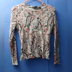 Patterned Long Sleeve Top